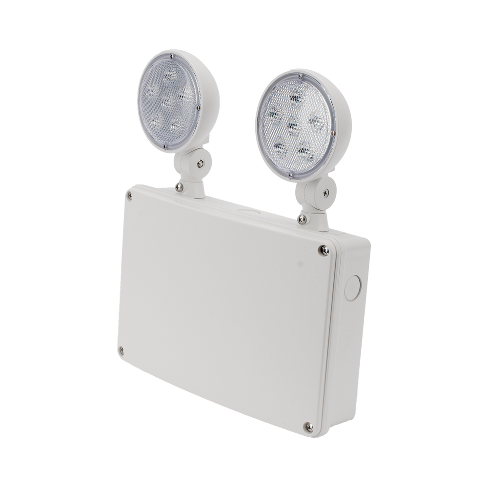 Luz de Emergencia/Montaje Universal (pared, lateral o Techo)/Batería de Respaldo Incluida