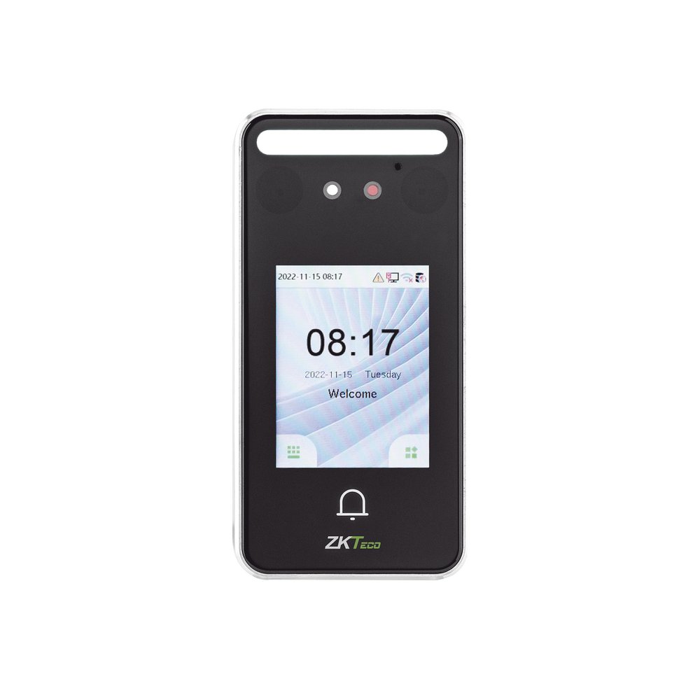 Terminal Biométrica Facial / 500 Rostros 3,000 Tarjetas / Pantalla 2.4" / IP65 / ADMS / Visible Light