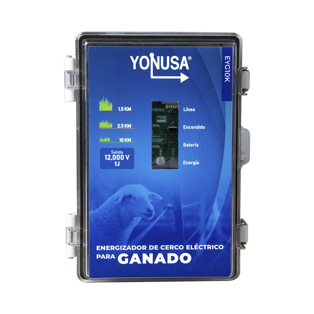 Energizador para Ganado 10,000Volts-2JOULES/ 25,000 metros lineales de protección / Cercas Electrificadas