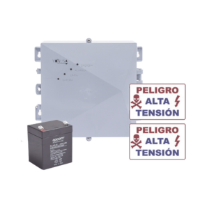 KIT de Energizador de 12,000Volts-1JOULES/2500 mts lineales de proteccion/Activado por Atenuación de voltaje,Corte de línea o Aterrizamiento de la línea/Integración a panel de Alarma.