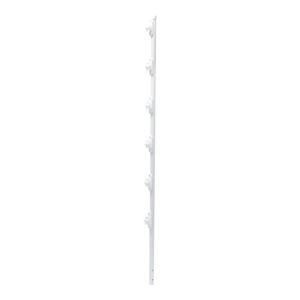 Poste con 6 Aisladores de PASO  para Cerca Electrificada. Tubo Galva. de 1.4m, cal. 18 de 1" Diam. + Pintura Blanca.