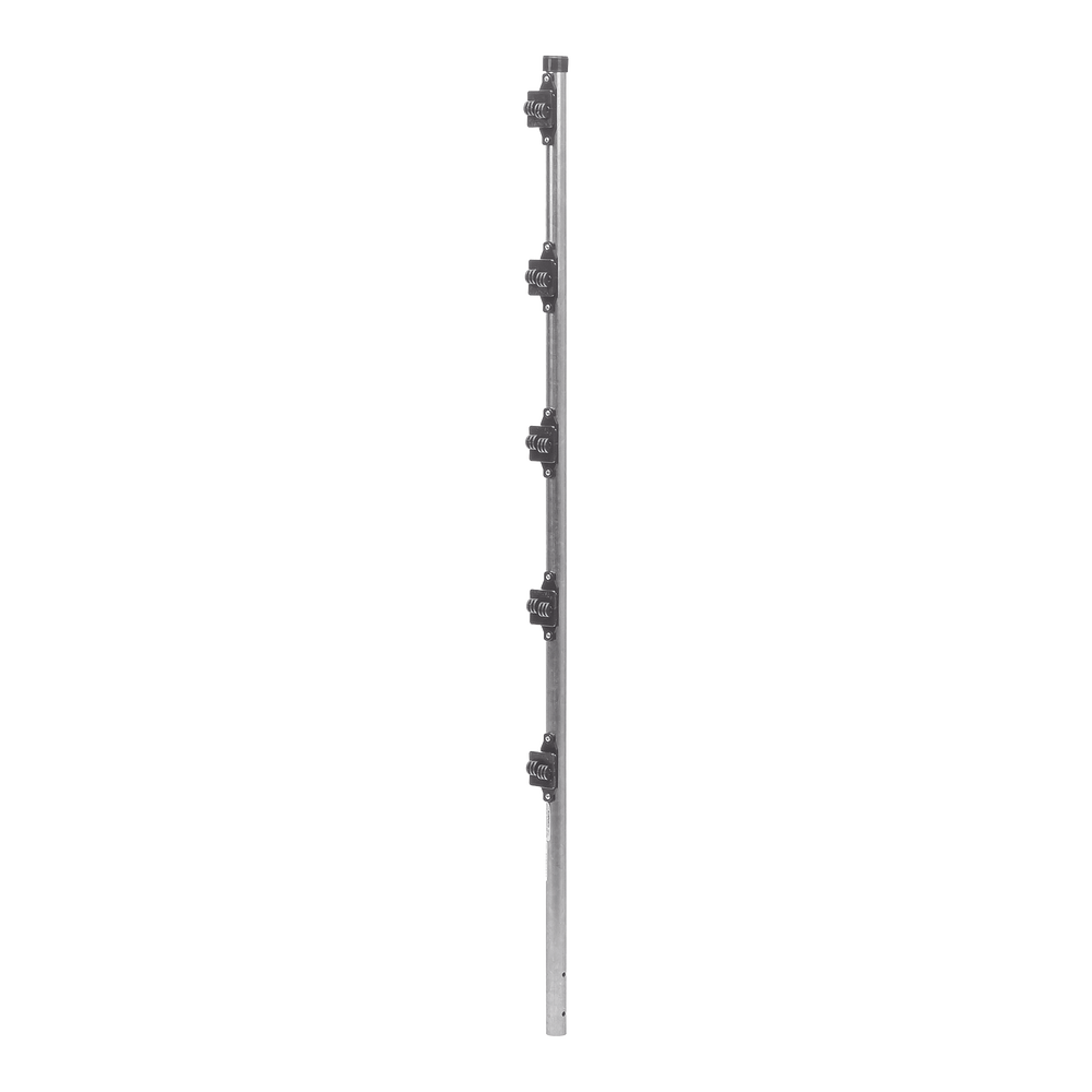 Poste de Paso de 1.2m para Cerca Electrificada.Tubo Galvanizado cal. 18 de 1"Diam. con Tapón y 5 Aisladores Instalados.