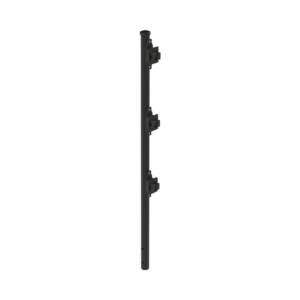 Poste de Paso Negro de 0.75m para Cerca Electrificada. Tubo Galvanizado cal. 18 de 1"Diam. con Tapón y 3 Aisladores Instalados.