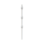 Poste de Paso Blanco de 0.75m para Cerca Electrificada. Tubo Galvanizado cal. 18 de 1"Diam. con Tapón y 3 Aisladores Instalados. - Image 2