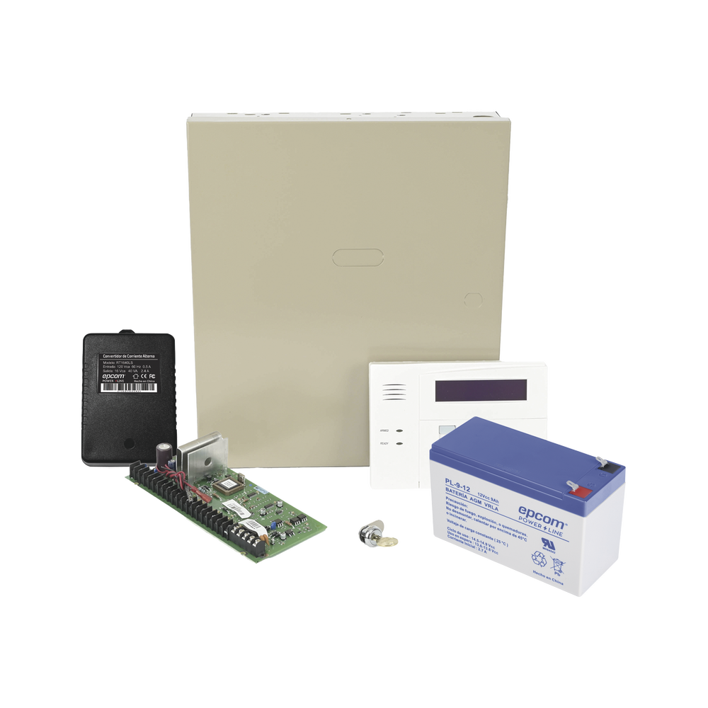Kit de Panel de Alarma VISTA48LA con  Batería de 9Ah, Transformador y Gabinete