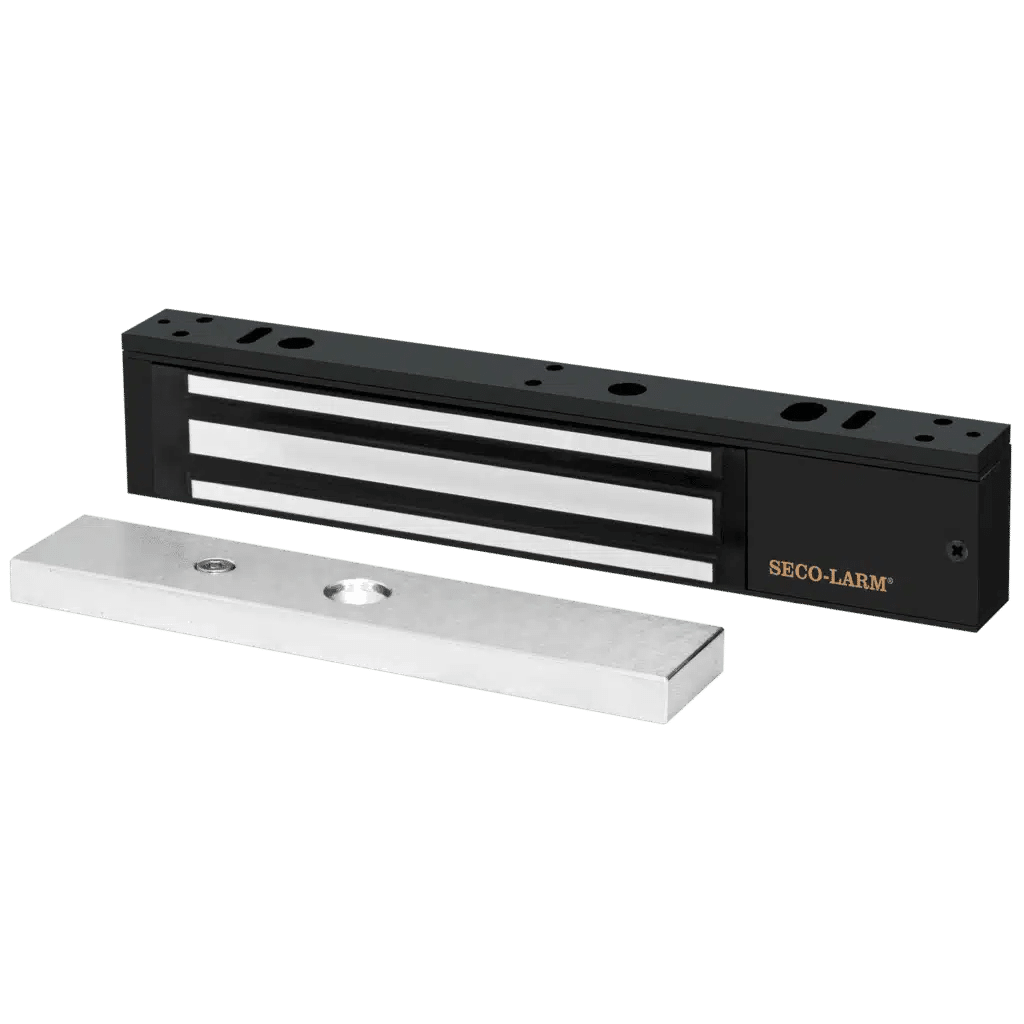 Chapa Magnética  600 Lbs / Led de Estatus / Color Negro /  Libre de Magnetismo Residual / Sensor de Adherencia / Diseño Elegante