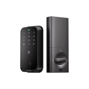 Cerradura Inteligente con Huella Digital LNDU HK01W / WiFi Integrado / Compatible Apple HomeKit / Teclado Táctil / 8 Baterías AA / Escaneo iPhone-Apple Watch-Fob / Bloqueo Manual y Automático / Exterior IP54