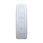 Control remoto 1 canal para motores de persiana Somfy con señal inalámbrica, instrucciones: sube, baja y detener, con posición favorita programada.