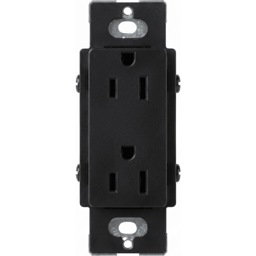 Tomacorriente, receptaculo convencional 120V, 15A, color negro.