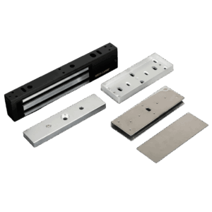 Kit Para Control de Acceso Incluye Chapa Magnética de 600 Lbs / Montaje En "U" Para Puerta de Cristal /  Uso Interior / Certificación UL / Color Negro / Diseño Elegante