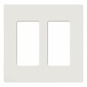 Placa de pared 2 espacios, para atenuador (dimmer), apagador ó control remoto inalámbrico LUTRON.