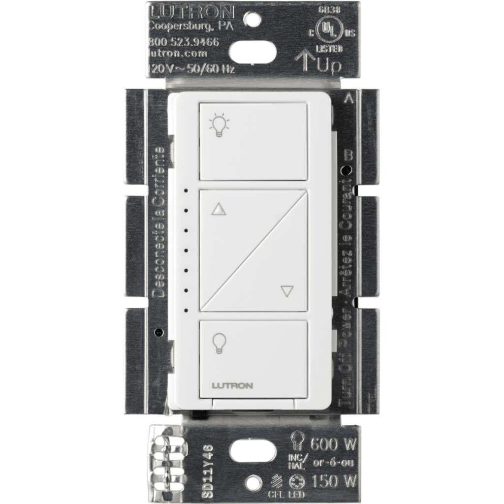 (Caseta Wireless) Atenuador, aumenta/disminuye intensidad de Iluminación, requiere cable neutro. 250W LED /1000 INC/HAL