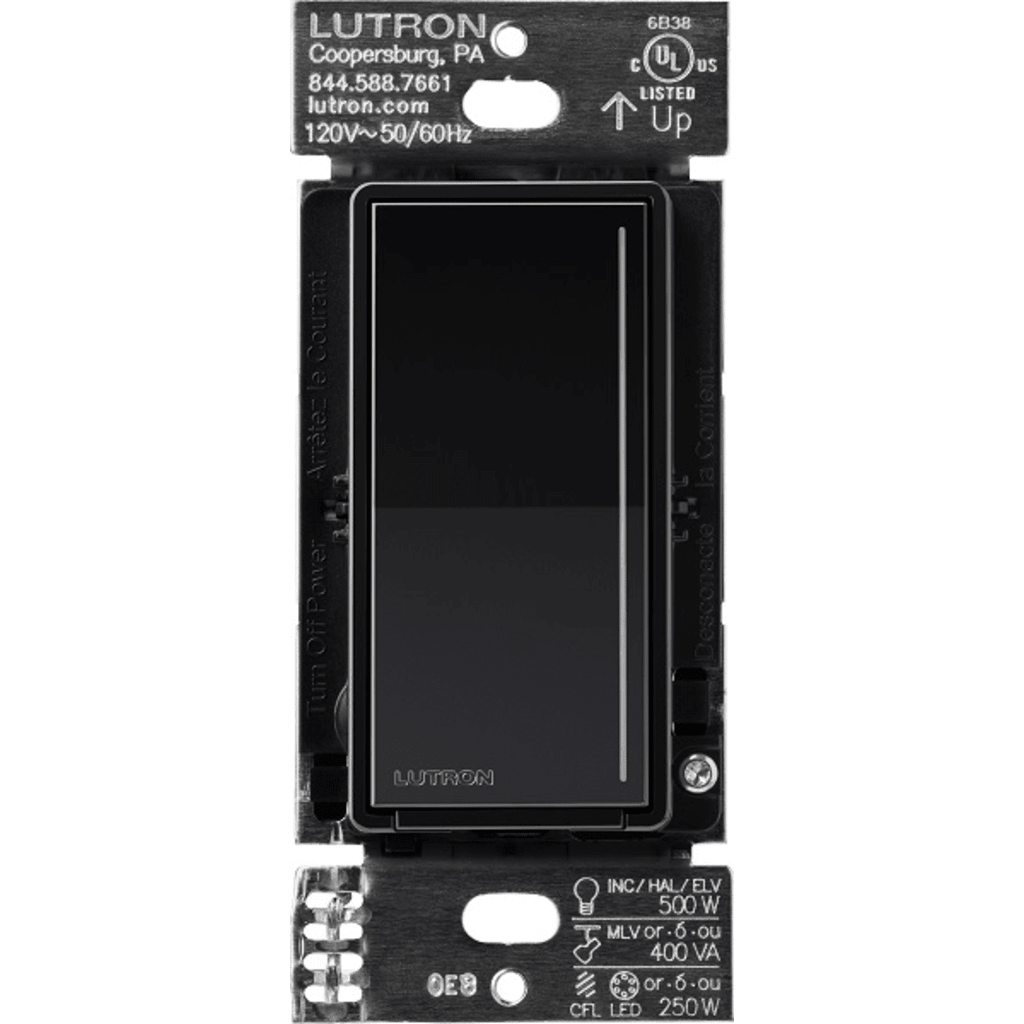 (RadioRa3) Atenuador táctil Sunnata Dimmer PRO color negro brillante , requiere cable neutro / soporta 250W LED