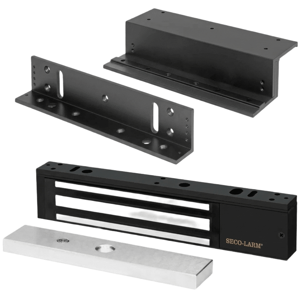 Kit Para Control de Acceso Incluye Chapa Magnética de 600 Lbs / Montaje En Z y L /  Uso Interior / Certificación UL / Color Negro / Diseño Elegante