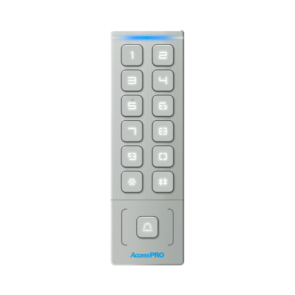 Teclado Autónomo / Diseño Slim Metálico / 1000 Tarjetas y Contraseñas / Exterior IP65 / Lector de Tarjetas Prox EM / Salida Wiegand