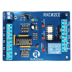 Controlador de Esclusas 2 Puertas / Alimentación 12VDC / Temporizadores Programables 0-30 seg / Entradas NC y NA / Salidas de Pulso 2 seg / Función Emergencia