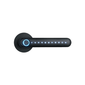 Cerradura de Palanca Inteligente / Entrada Sin Llave / Huella Dactilar + Código + Tarjeta / BLE 5.0 / App NGTeco Home / 100 Usuarios / Aleación de Aluminio Negro / Para Puertas 30-60 mm