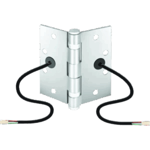 Bisagra de Transferencia Eléctrica SD-H412 / 12-24 VAC/VDC / 4 Hilos 28AWG / Acero Resistente a Vandalismo / Transferencia de Energía y Datos / Reemplazo de Bisagra Estándar