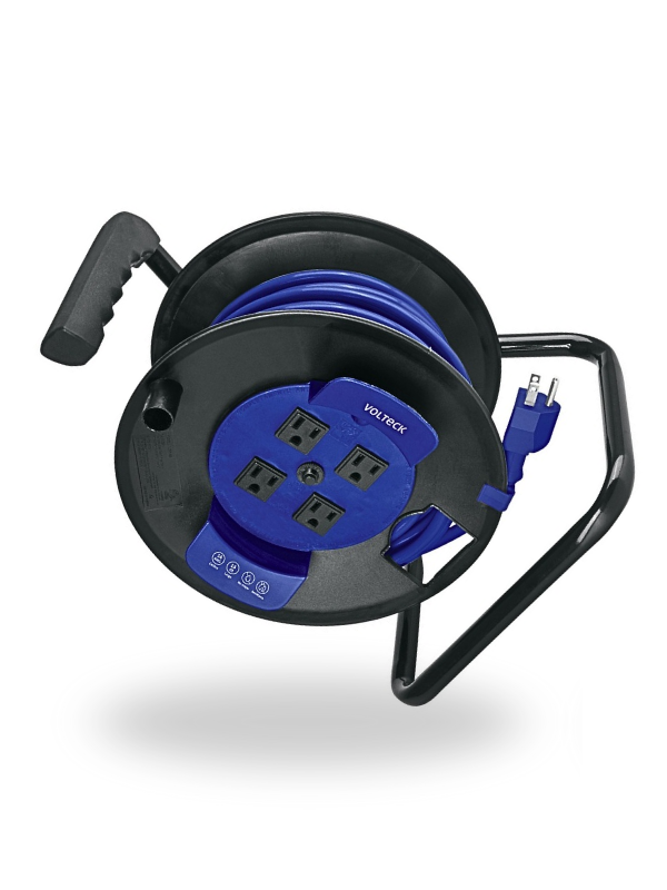 Extensión Reforzada 3x16 AWG, 15 Metros en Carrete Volteck 45363