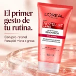 L'Oréal Paris Revitalift Laser Gel Limpiador Facial Renovador con Pro-Retinol – 150 ml - Imagen 3