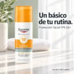 Eucerin Sun Face Oil Control Protector Solar Facial Toque Seco FPS 50+ – 50 ml - Imagen 4